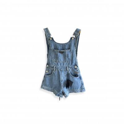 PRADA DENIM OVERALLS SHORTS PRADA DENIM OVERALLS SHORTS